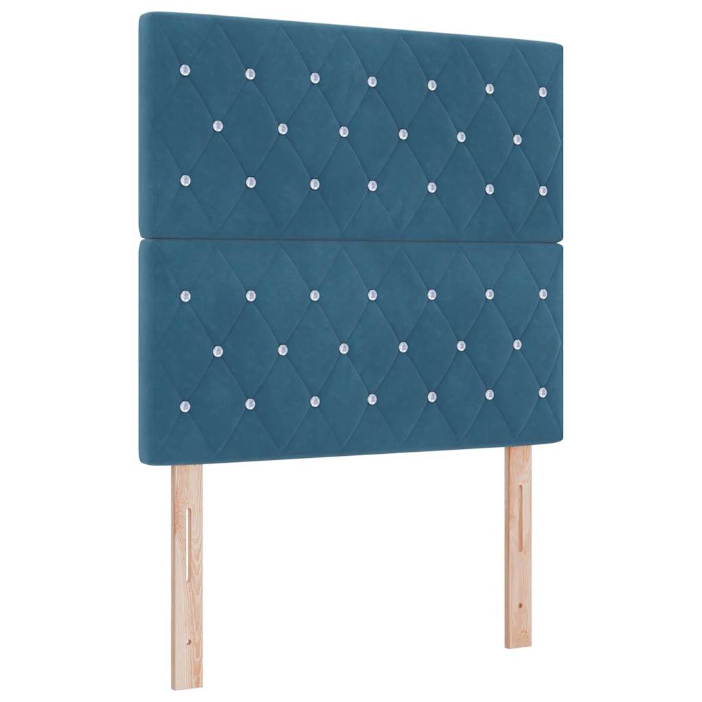 Letto con Box Springs LED e Materasso Blu 100 x 200 cm Velluto