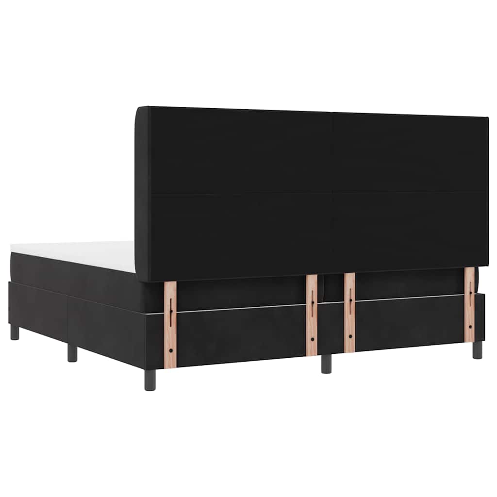 Letto a molle con strisce LED Nero 200 x 200 cm Velluto | homemem39