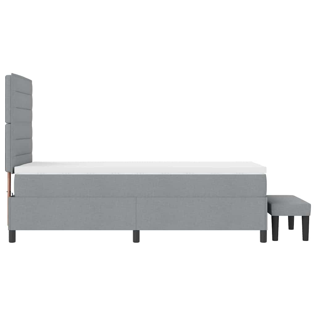 Letto a molle con materasso Grigio chiaro 100 x 200 cm Tessuto