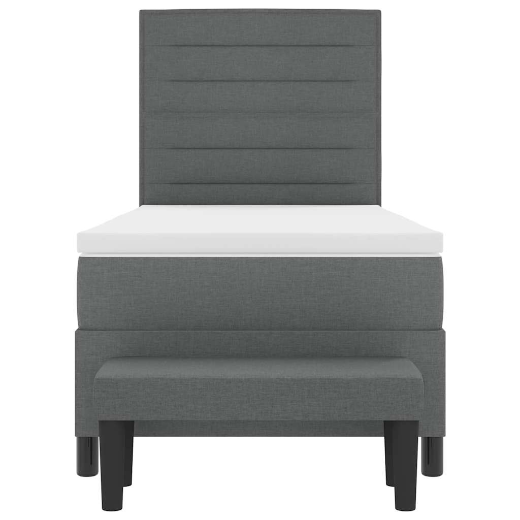 Letto a molle con materasso Grigio scuro 100 x 200 cm Tessuto