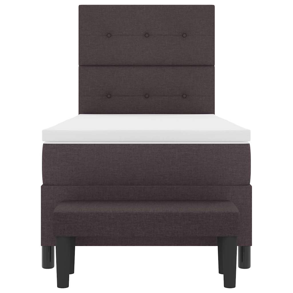 Letto a molle con materasso Marrone Scuro 100 x 200 cm Tessuto