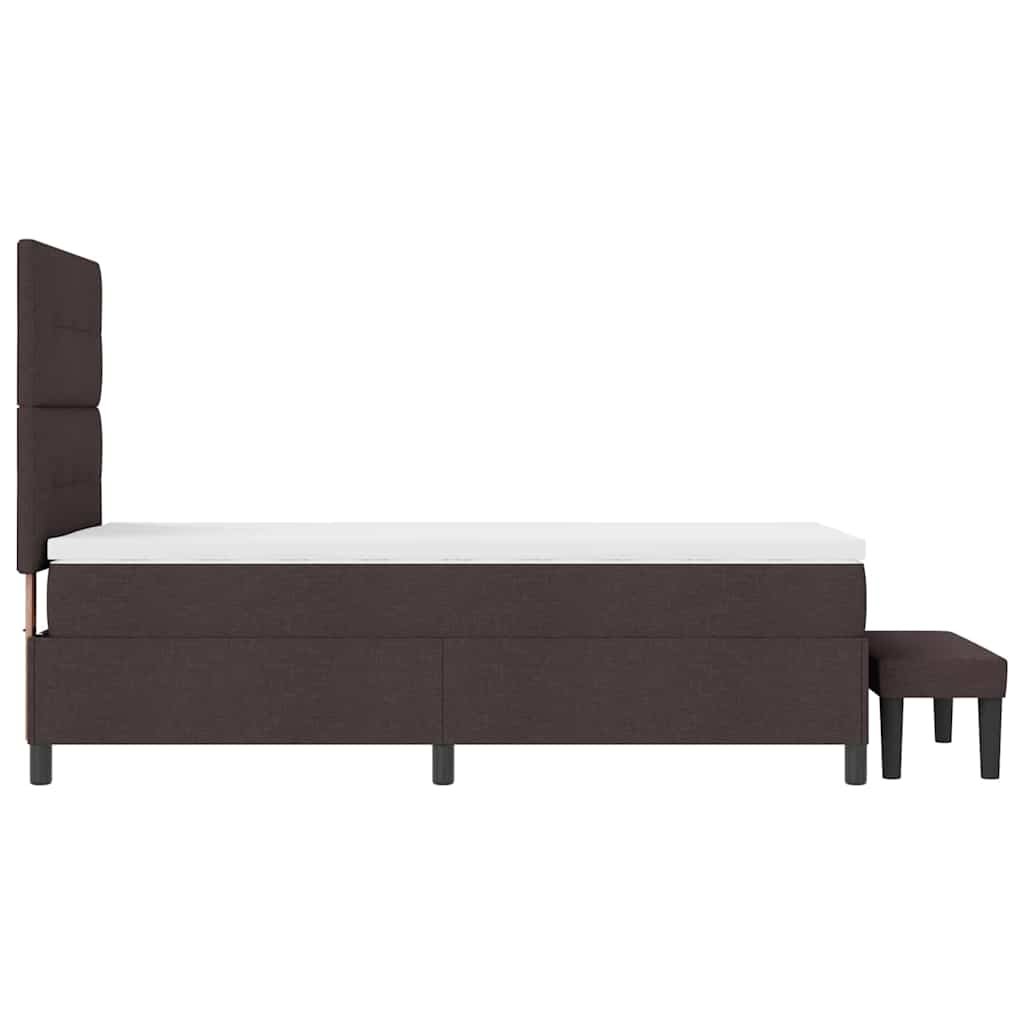 Letto a molle con materasso Marrone Scuro 100 x 200 cm Tessuto