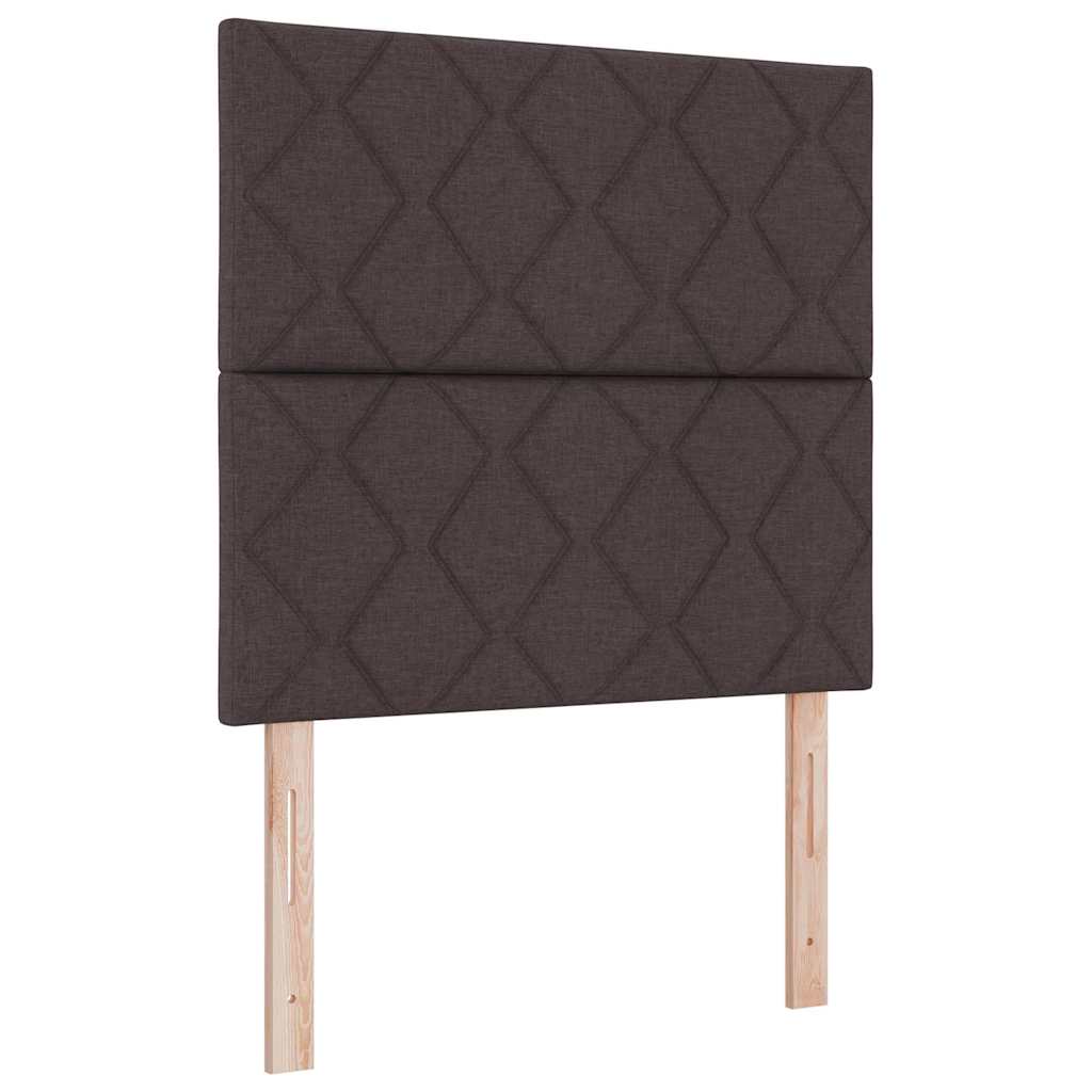 Letto a molle con materasso Marrone Scuro 100 x 200 cm Tessuto