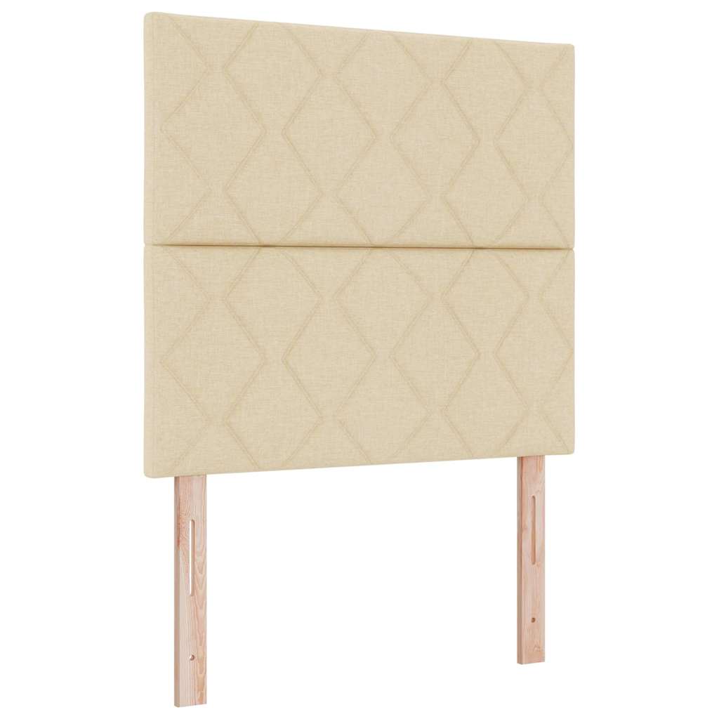 Letto a molle con materasso Crema 100 x 200 cm Tessuto