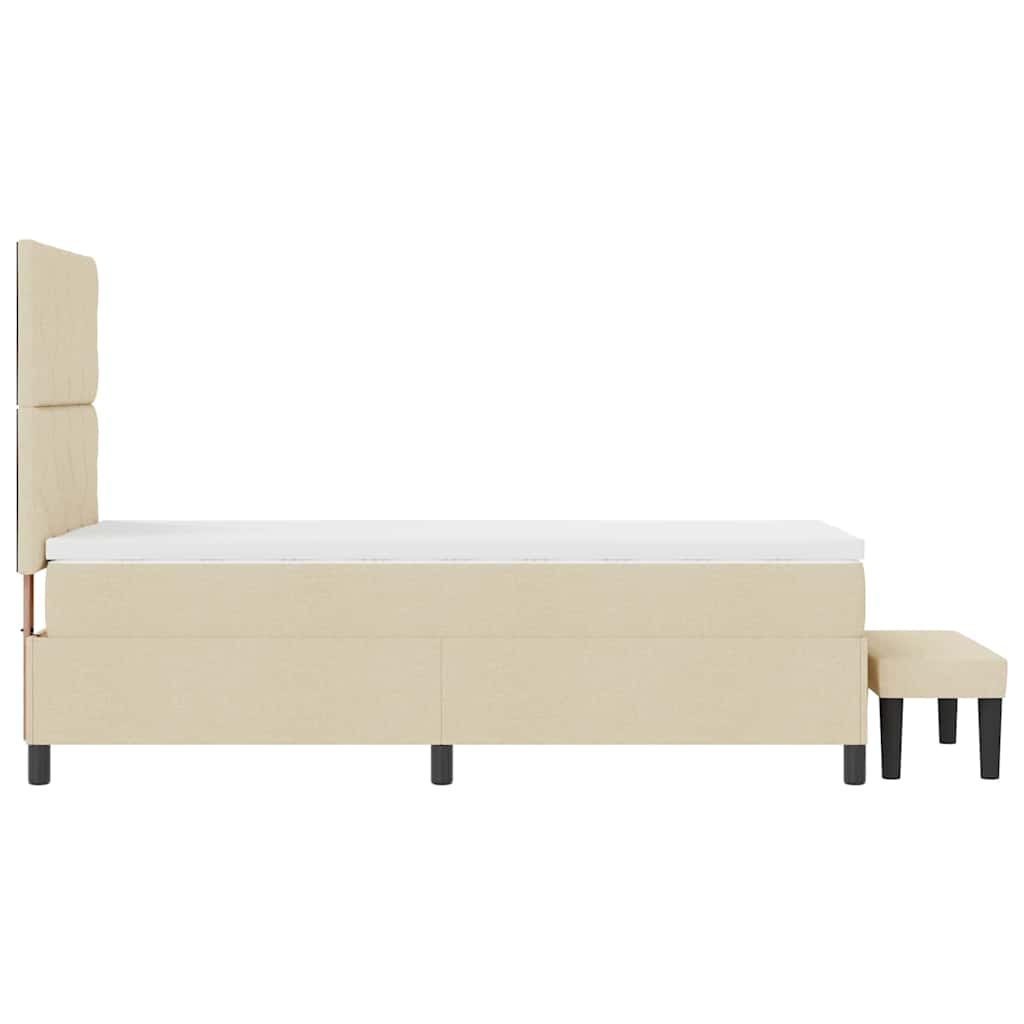 Letto a molle con materasso Crema 100 x 200 cm Tessuto