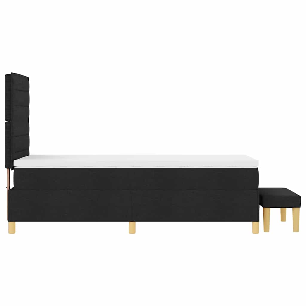 Letto a molle con materasso Nero 100 x 200 cm Tessuto