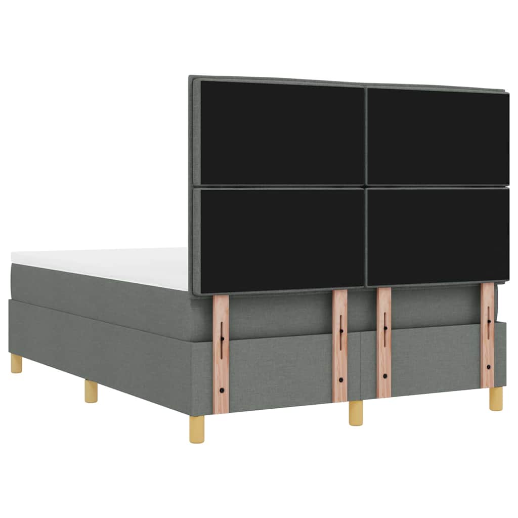 Letto a molle con cuscino Grigio scuro 200 x 160 cm Tessuto | homemem39