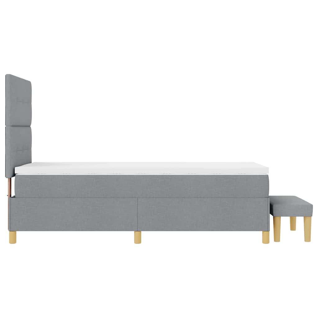 Letto a molle con materasso Grigio chiaro 100 x 200 cm Tessuto