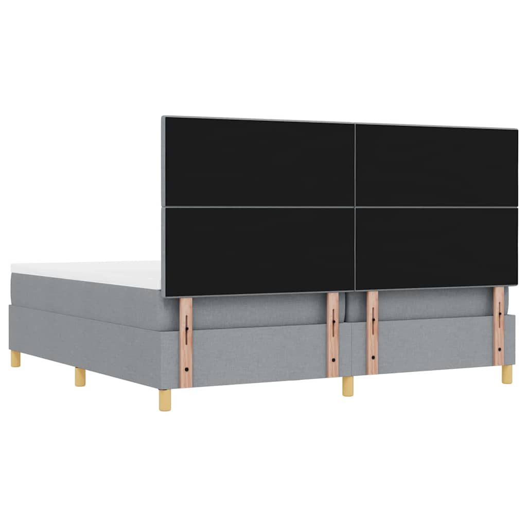 Letto a molle con materasso Grigio chiaro 200 x 200 cm Tessuto - homemem39