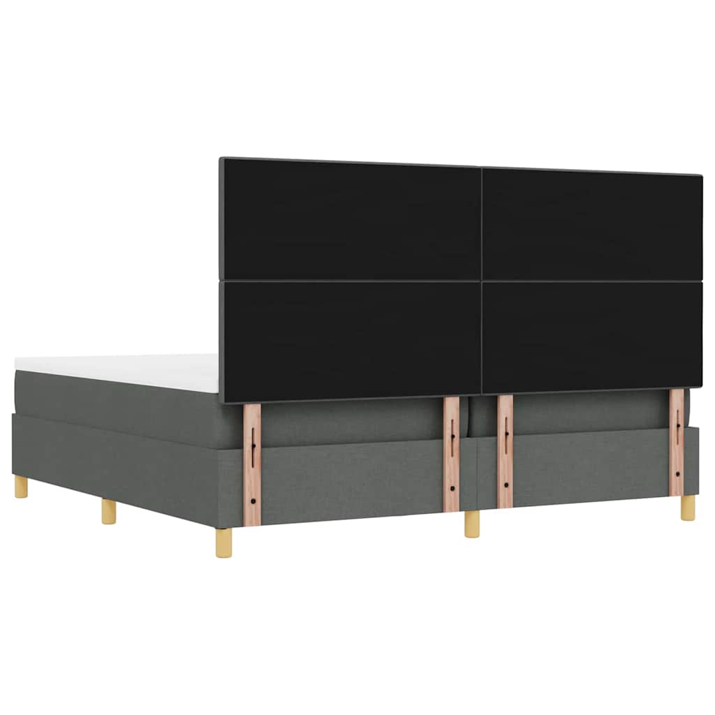 Letto a molle con materasso Grigio scuro 200 x 200 cm Tessuto - homemem39