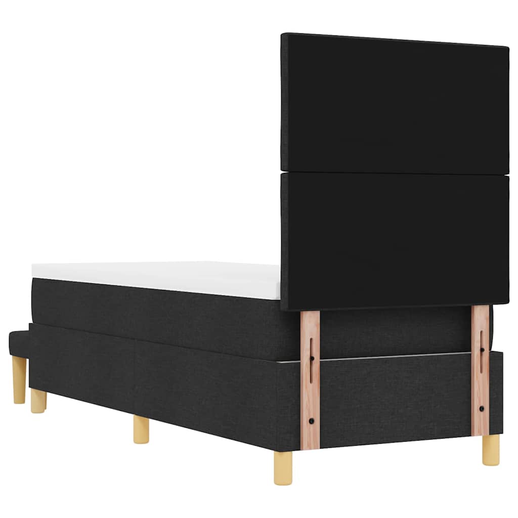 Letto a molle con cuscino con testiera Nero 200 x 80 cm Tessuto | homemem39