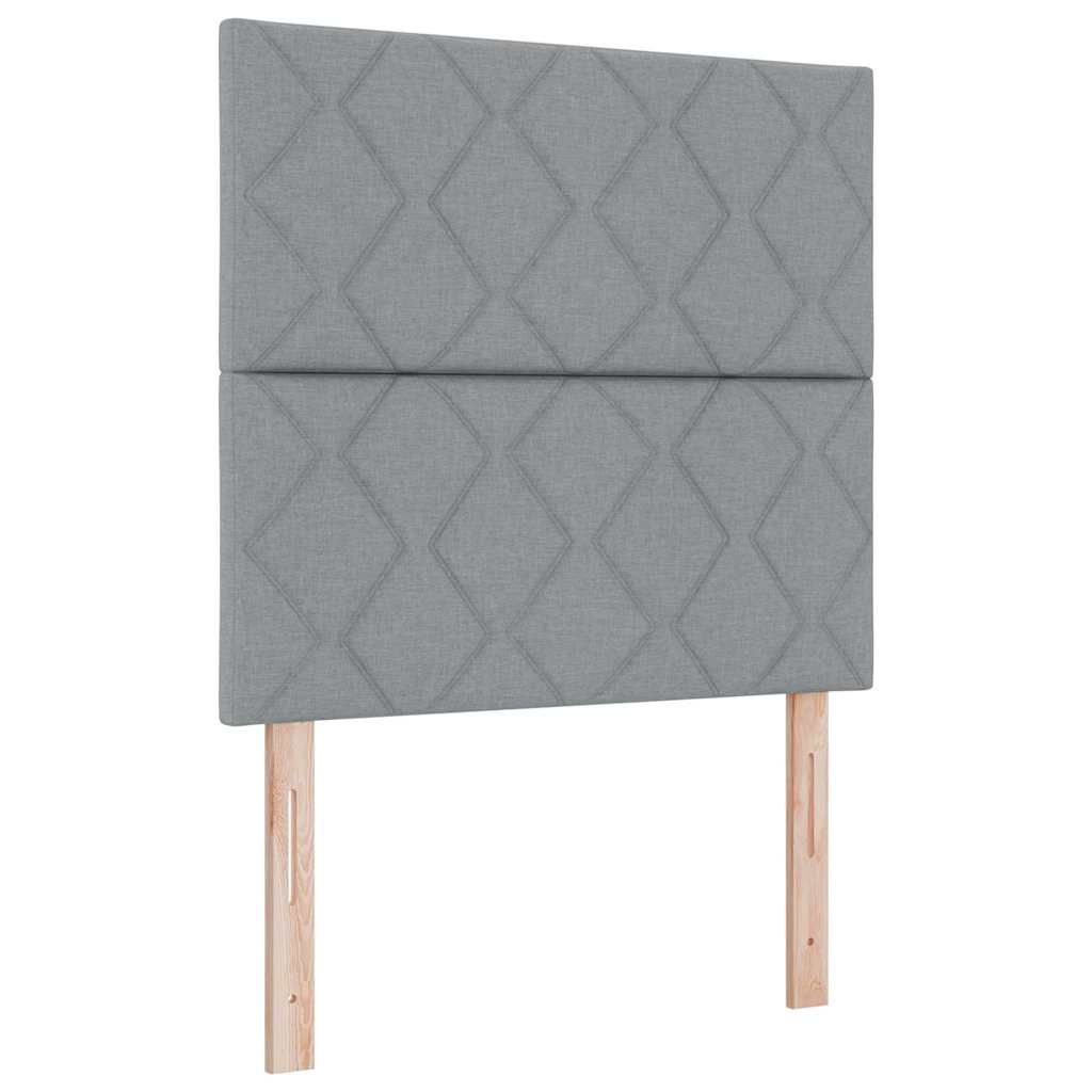 Letto a molle con materasso Grigio chiaro 100 x 200 cm Tessuto