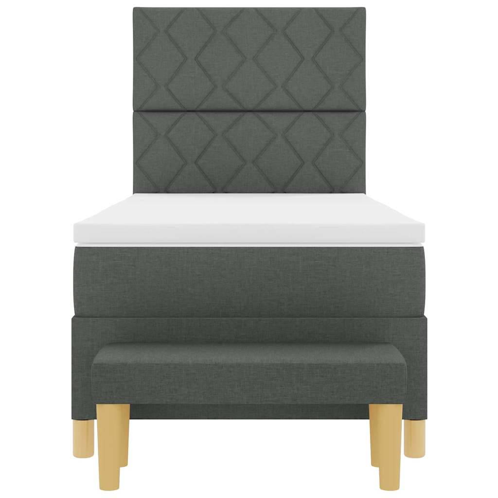 Letto a molle con materasso Grigio scuro 100 x 200 cm Tessuto