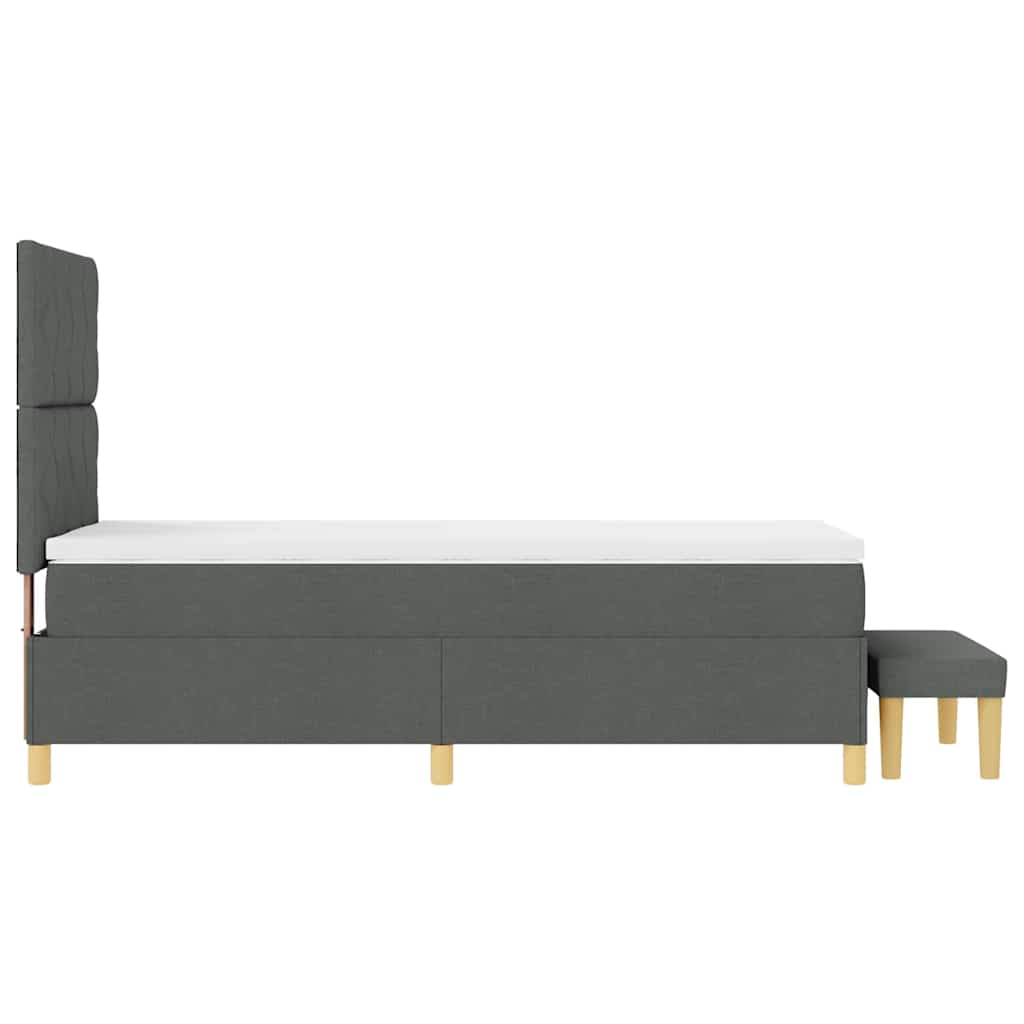 Letto a molle con materasso Grigio scuro 100 x 200 cm Tessuto