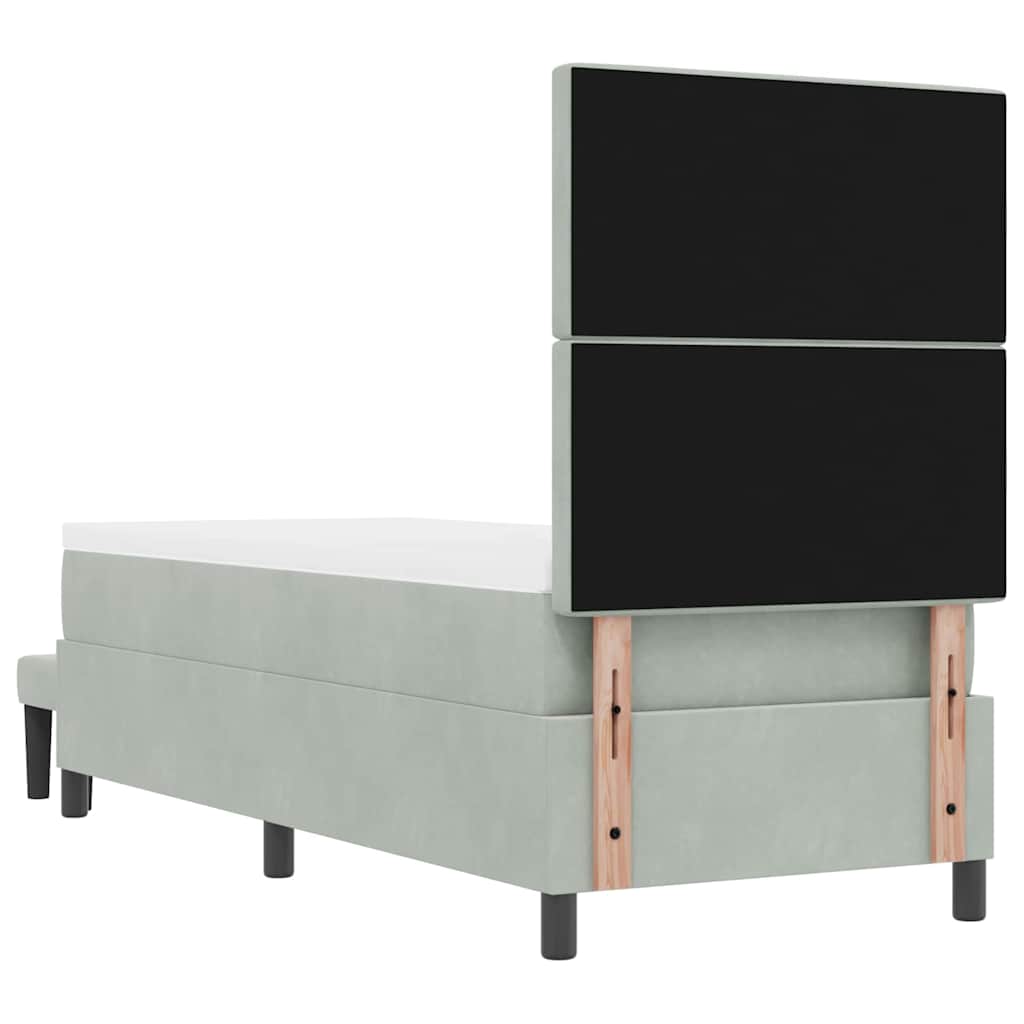 Letto a molle con cuscino Grigio chiaro 200 x 80 cm Velluto | homemem39