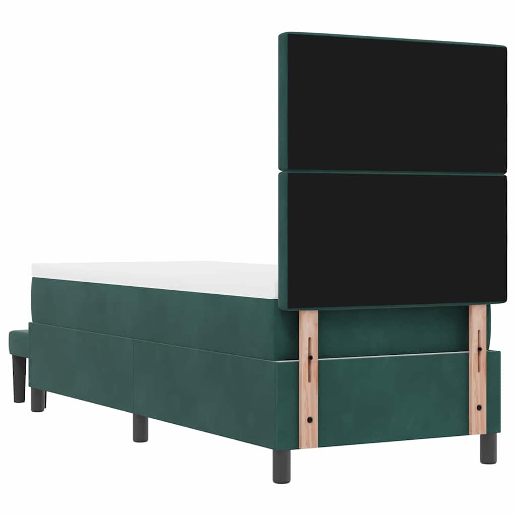 Letto a molle con materasso Verde Scuro 80 x 200 cm Velluto - homemem39
