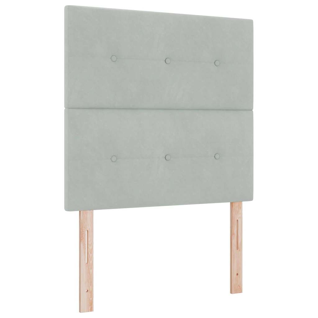 Letto a molle con materasso Grigio chiaro 100 x 200 cm Velluto