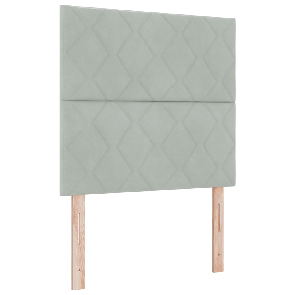 Letto a molle con materasso Grigio chiaro 100 x 200 cm Velluto