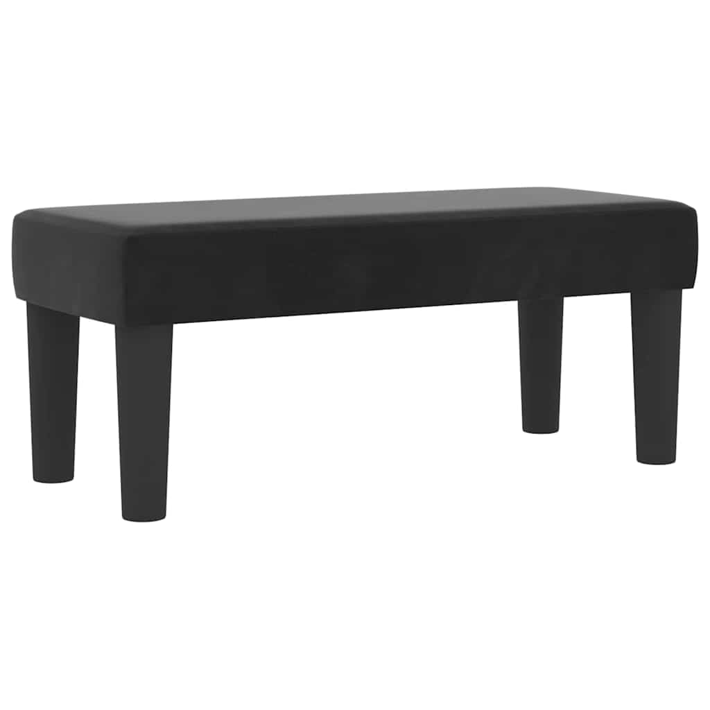 Letto a molle con materasso Nero 100 x 200 cm Velluto