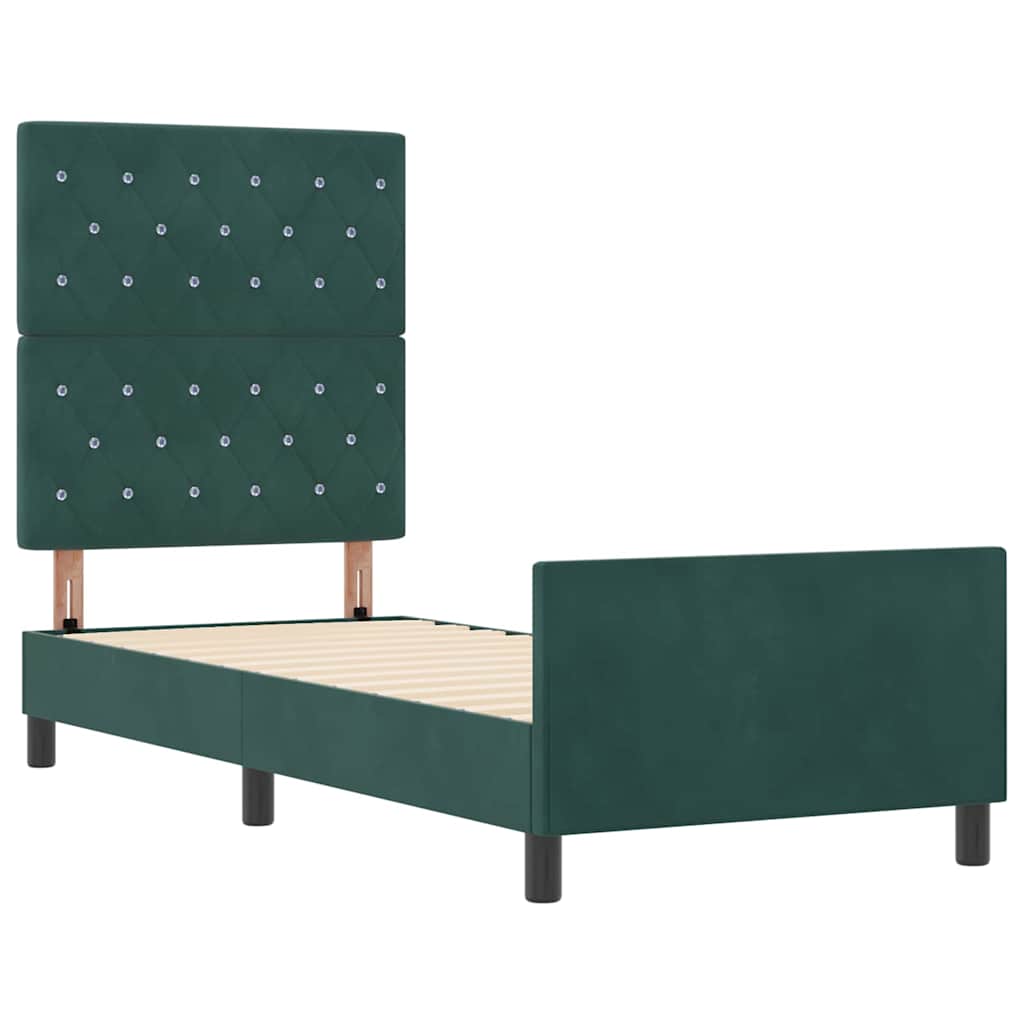 Struttura del letto Verde scuro 80 x 200 cm Velluto