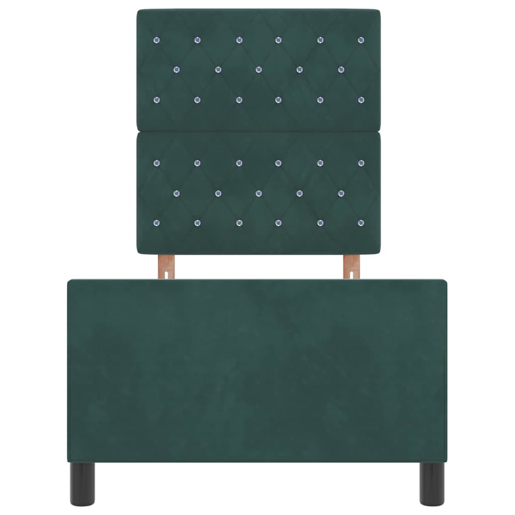 Struttura del letto Verde scuro 80 x 200 cm Velluto