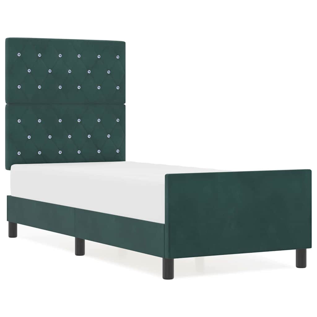 Struttura del letto Verde scuro 80 x 200 cm Velluto