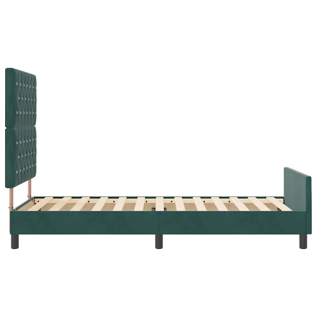 Struttura del letto Verde scuro 90 x 190 cm Velluto