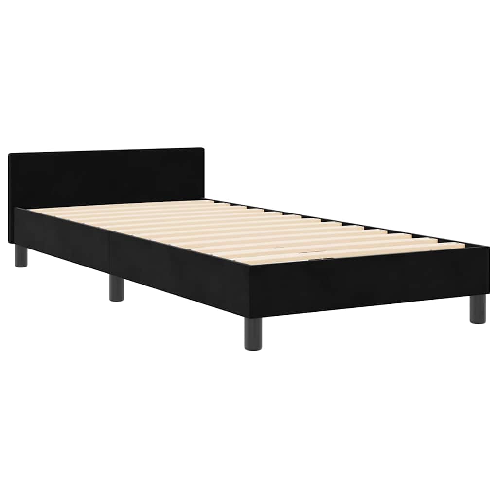 Struttura del letto con testiera Nero 90 x 200 cm Velluto