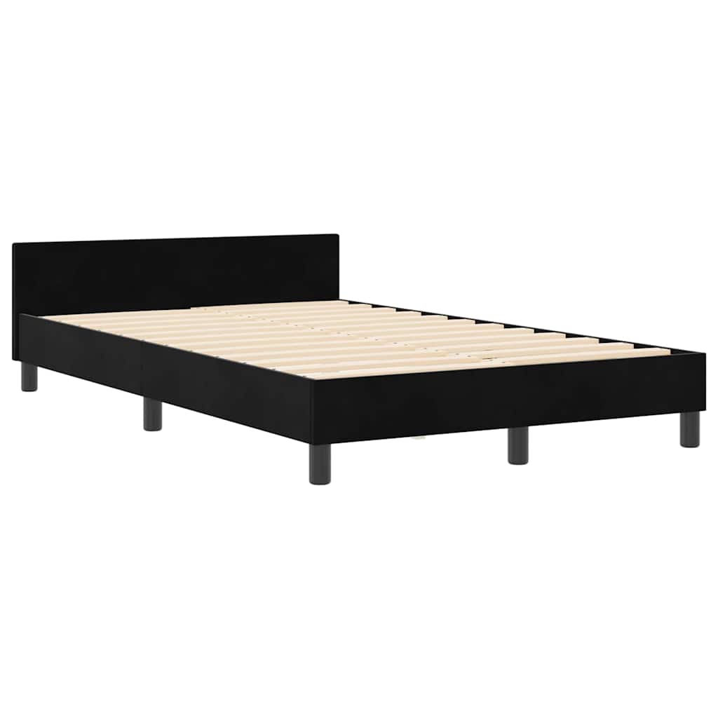 Struttura del letto con testiera Nero 120 x 190 cm Velluto