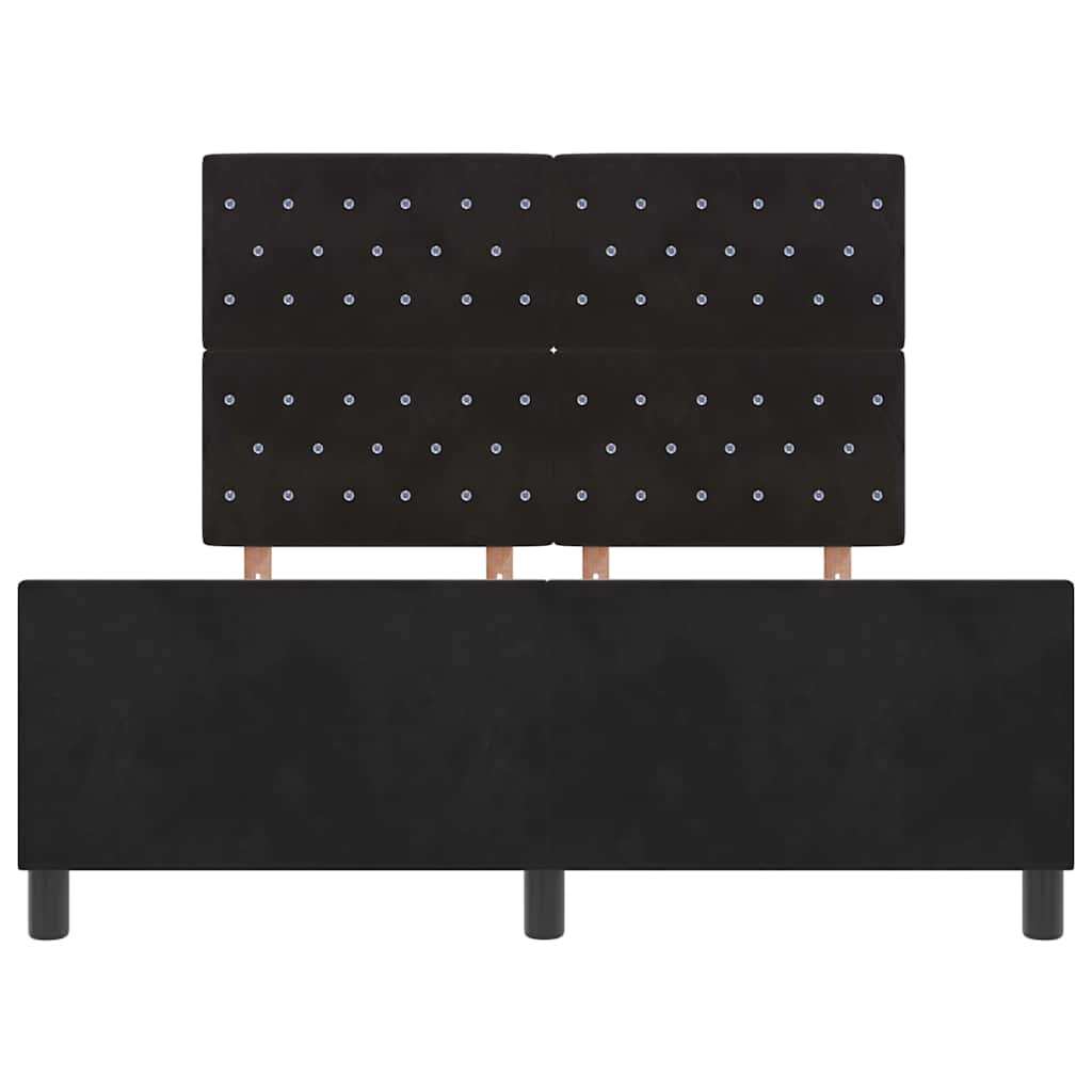 Struttura del letto con testiera Nero 160 x 200 cm Velluto