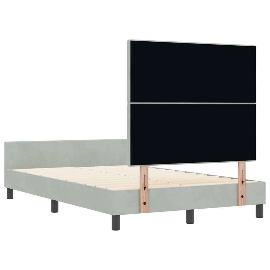 Struttura del letto Grigio chiaro 120 x 200 cm Velluto
