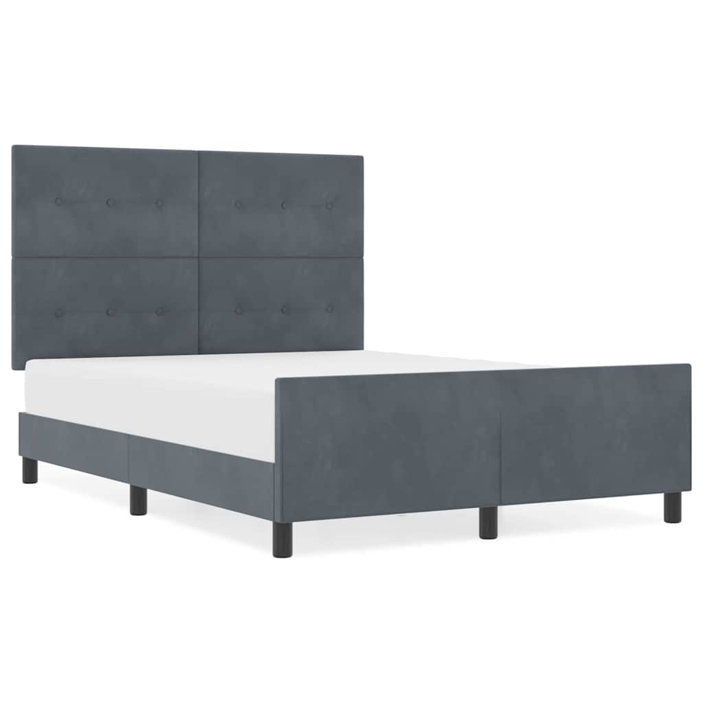 Struttura del letto Grigio scuro 160 x 200 cm Velluto