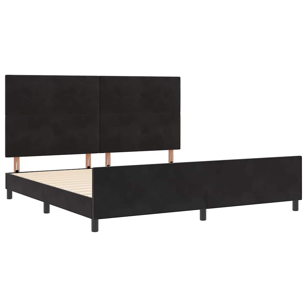 Struttura del letto con testiera Nero 200 x 200 cm Velluto