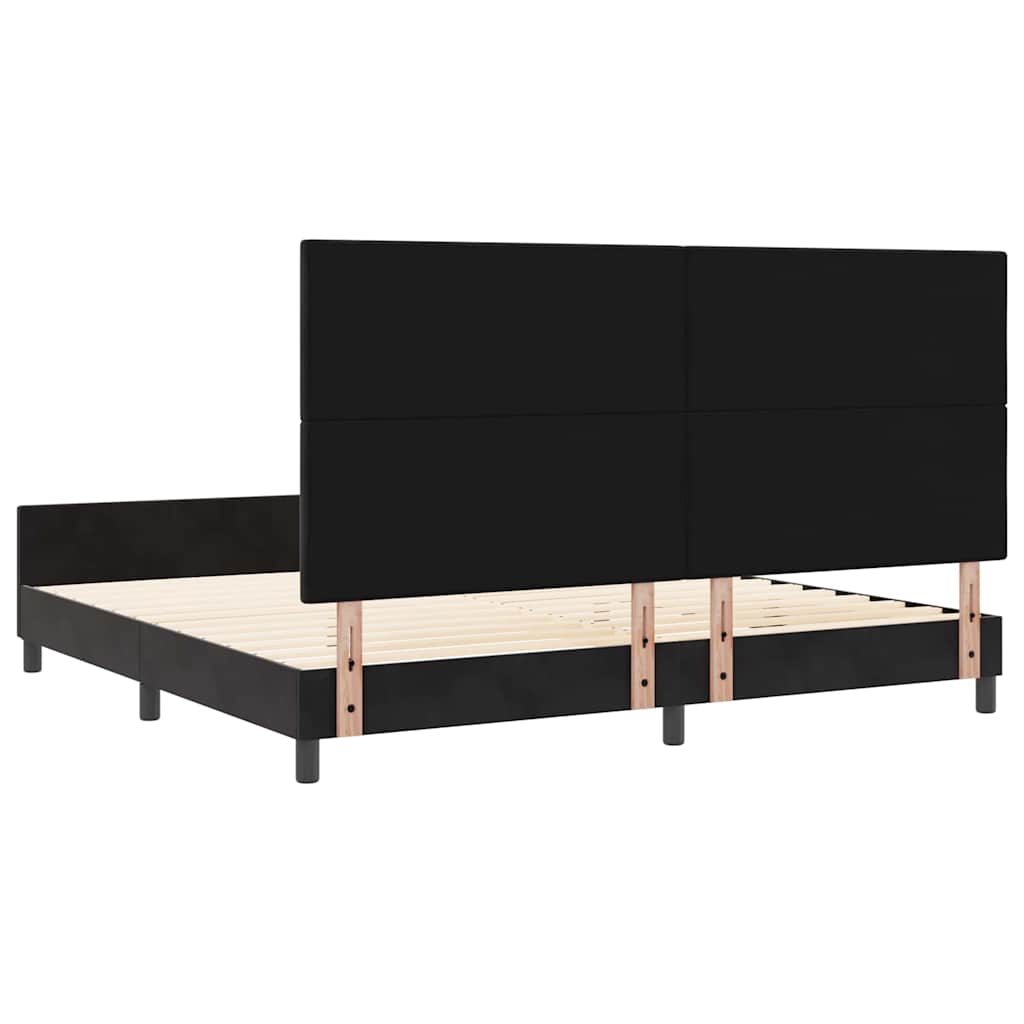 Struttura del letto con testiera Nero 200 x 200 cm Velluto