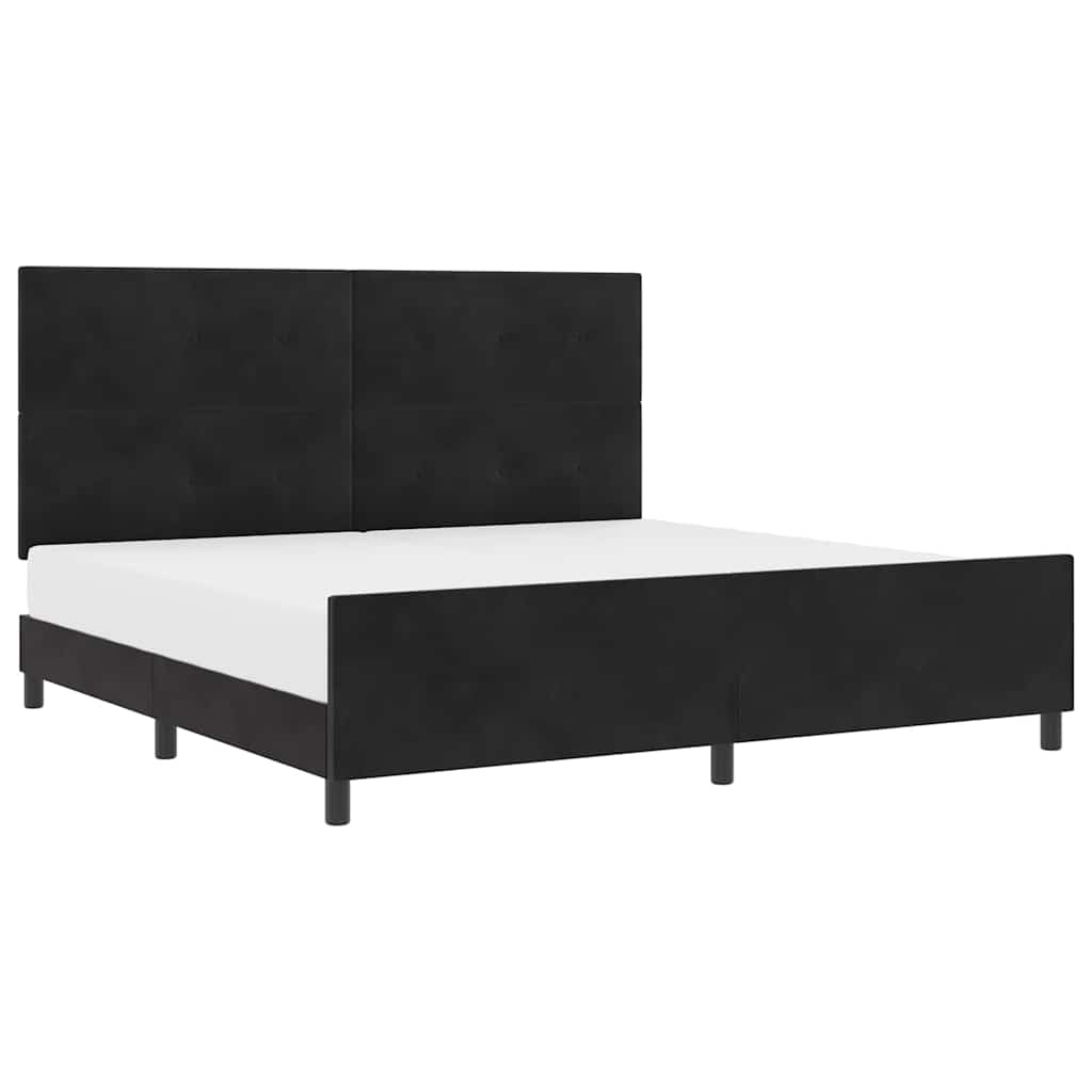 Struttura del letto con testiera Nero 200 x 200 cm Velluto