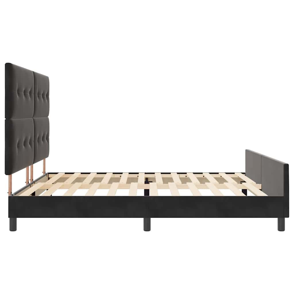 Struttura del letto con testiera Nero 200 x 200 cm Velluto