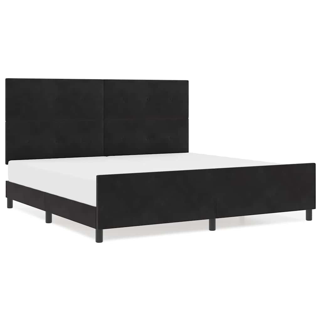 Struttura del letto con testiera Nero 200 x 200 cm Velluto