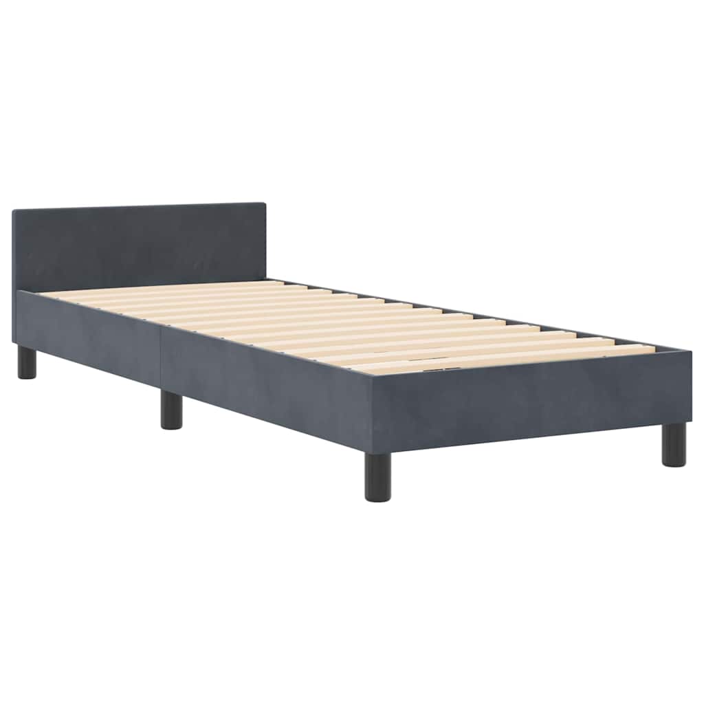 Struttura del letto Grigio scuro 80 x 200 cm Velluto