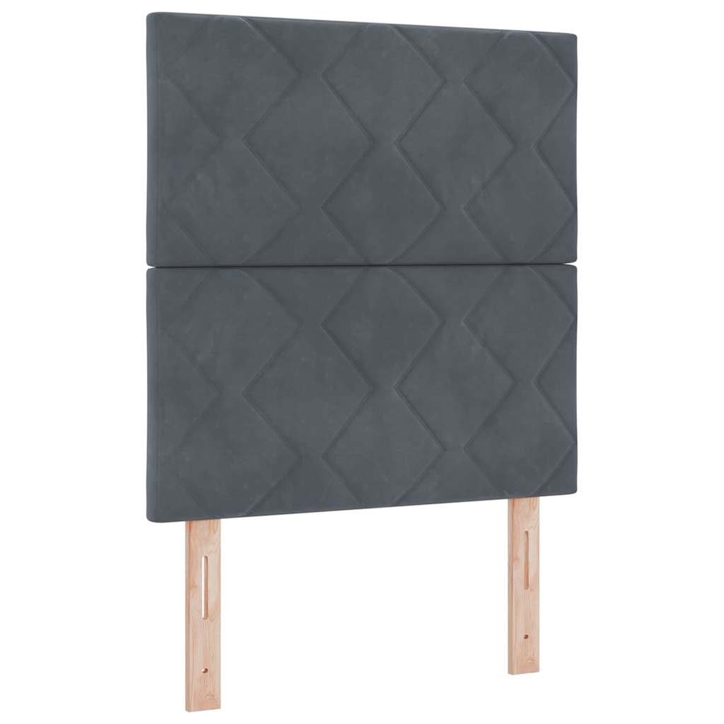Struttura del letto Grigio scuro 80 x 200 cm Velluto