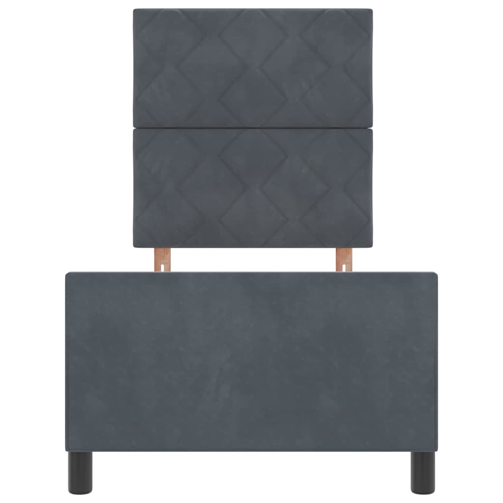 Struttura del letto Grigio scuro 80 x 200 cm Velluto