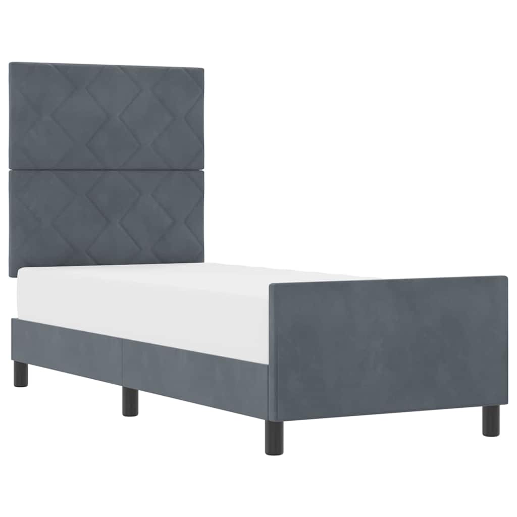 Struttura del letto Grigio scuro 80 x 200 cm Velluto