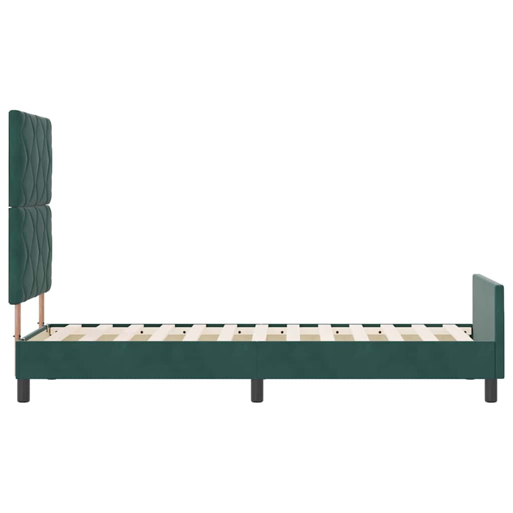 Struttura del letto Verde scuro 80 x 200 cm Velluto