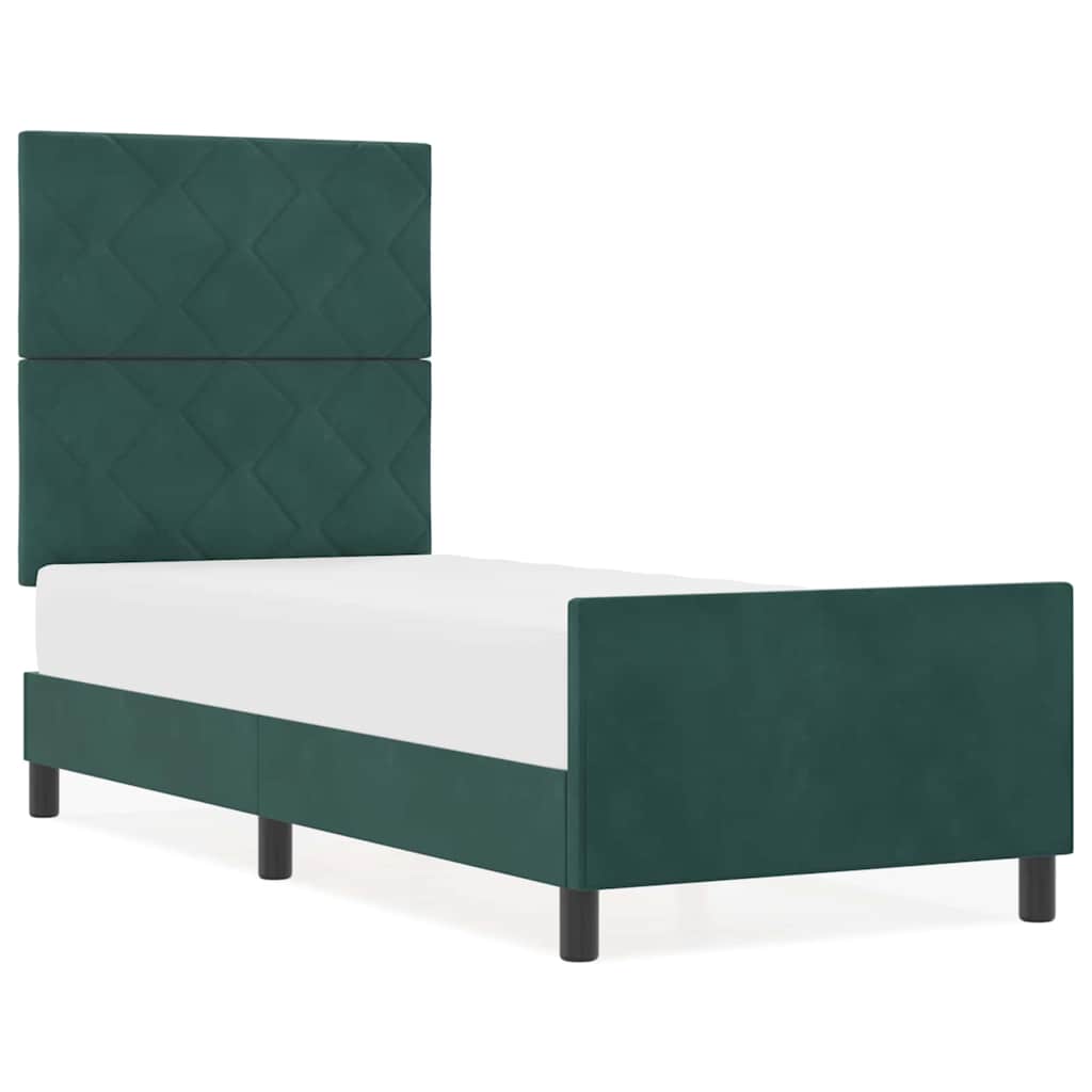 Struttura del letto Verde scuro 80 x 200 cm Velluto