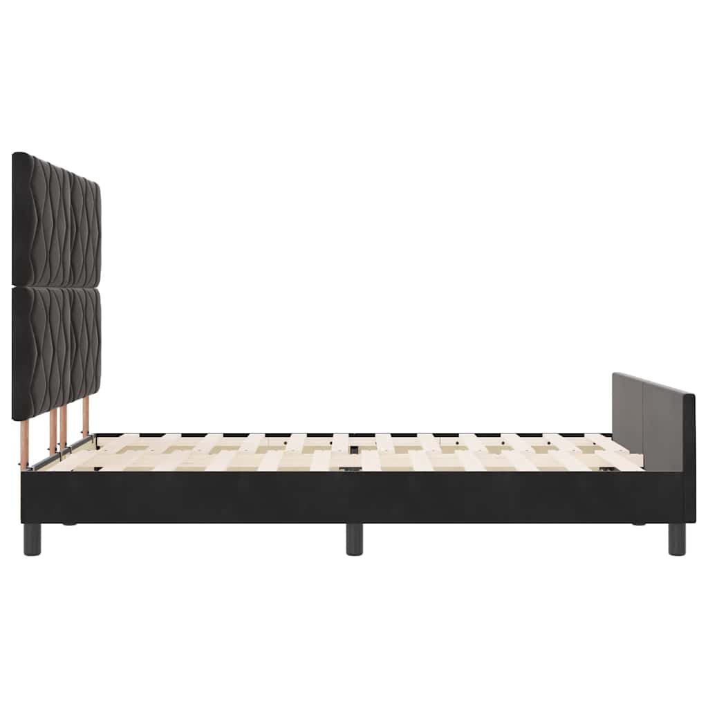 Struttura del letto con testiera Nero 140 x 190 cm Velluto