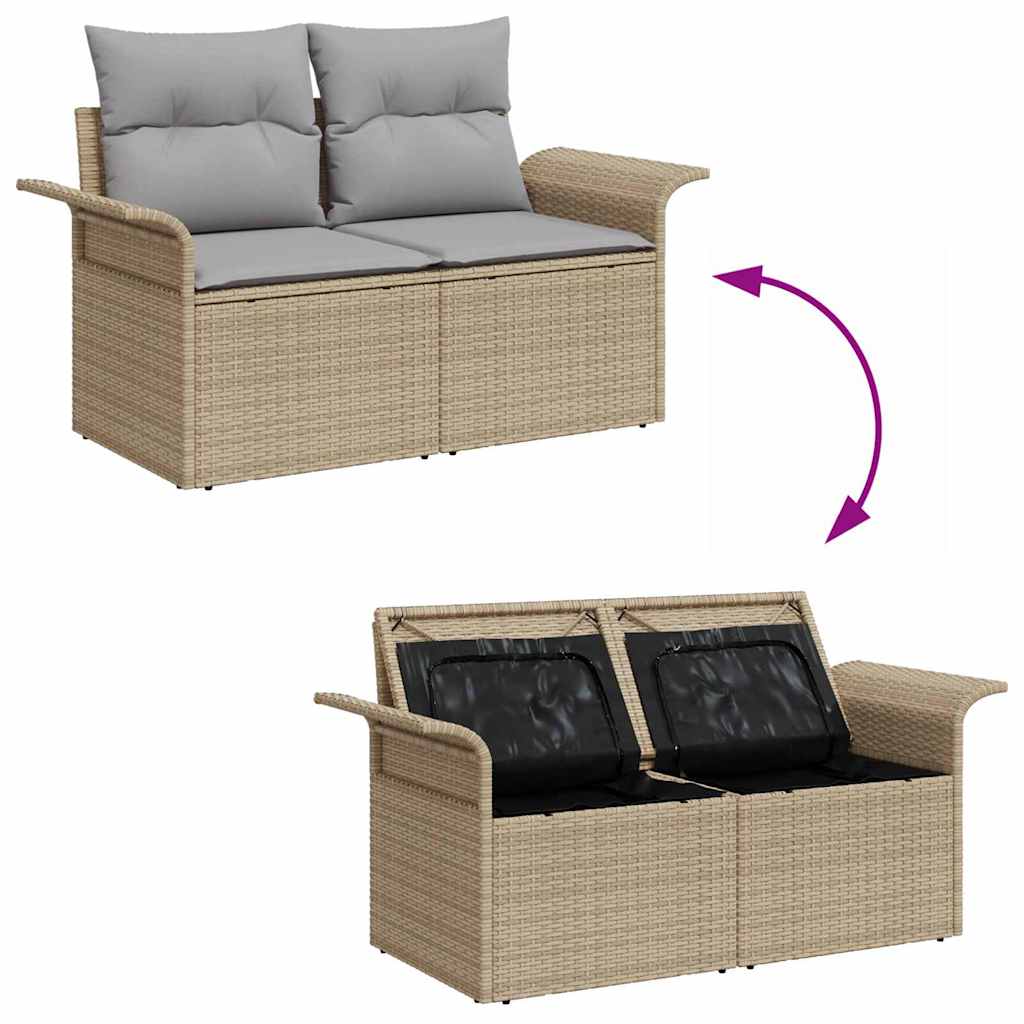 Set Divano da Giardino 9 pcs Beige e grigio polyrattan | homemem39