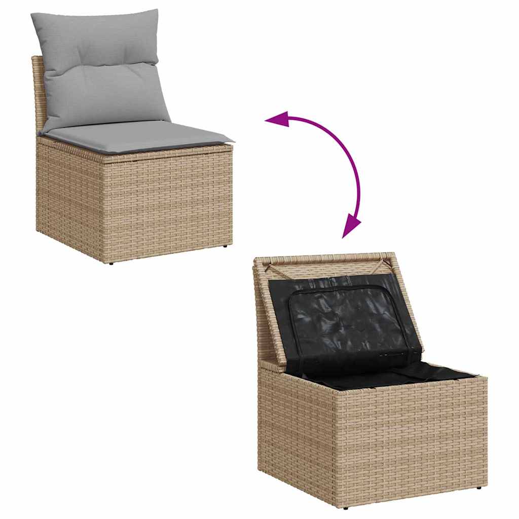 Set di divani 6 pz Beige e grigio polyrattan | homemem39