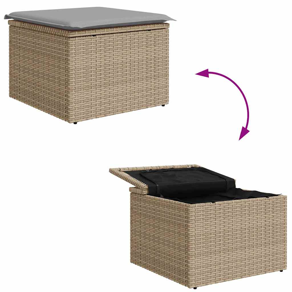 Set di divani 4 pcs Beige e Grigio Chiaro polyrattan | homemem39