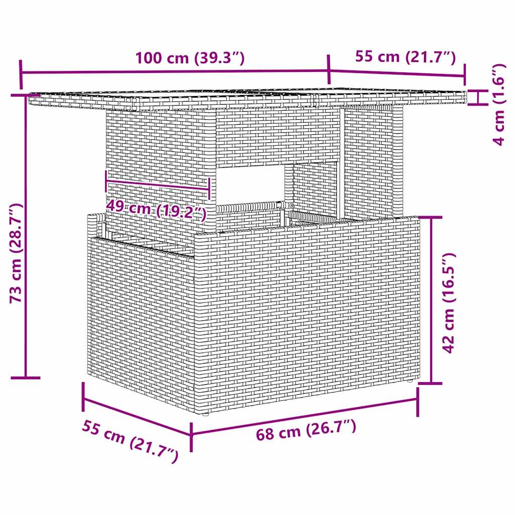 Set Divano da Giardino 8 pcs Grigio Poly Rattan