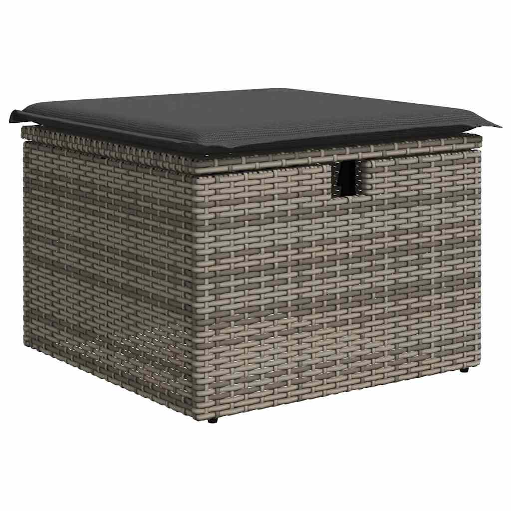 Set Divano da Giardino con cuscino 6 pcs Grigio Poly Rattan