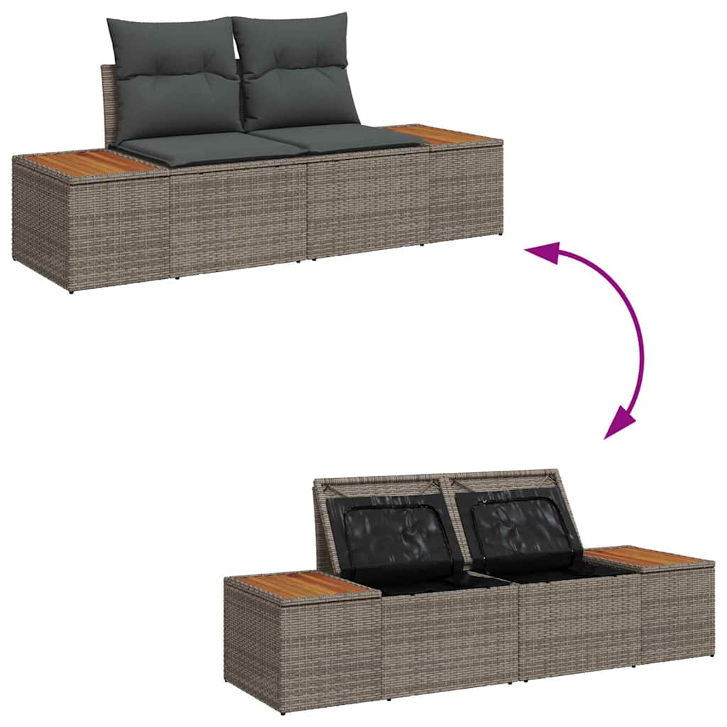 Set Divano da Giardino Grigio polyrattan | homemem39